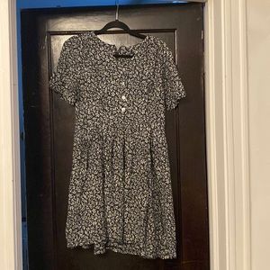 Grunge floral babydoll mini dress